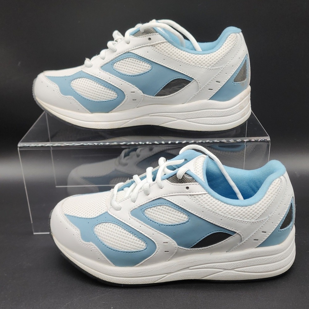 Drew 9M White Blue Flare Walking Shoes Orthopedic Comfort Athletic Sneakers